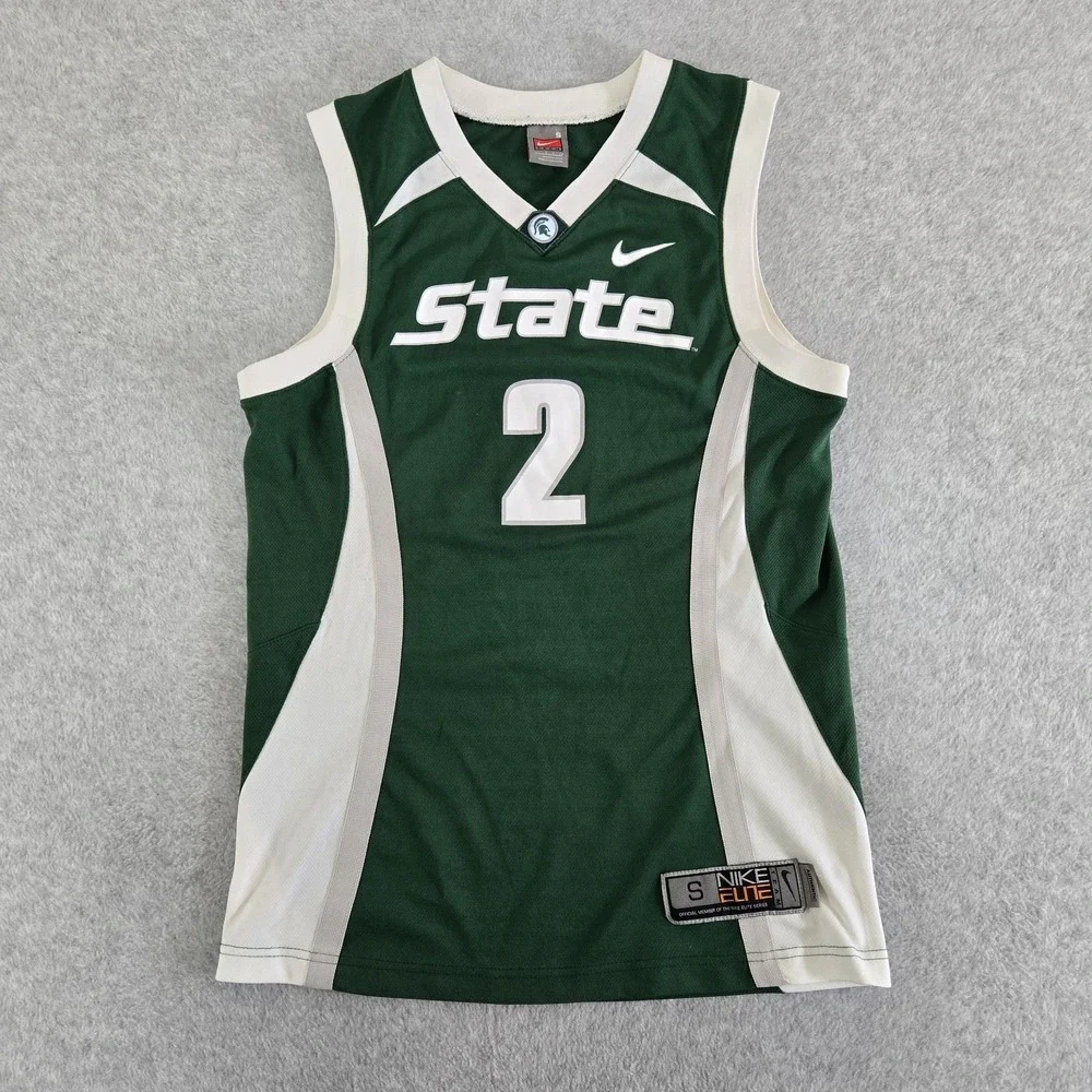 Michigan‎ State Spartans Nike Elite Basketball Jersey Team Mens Small #2 Y2K VTG